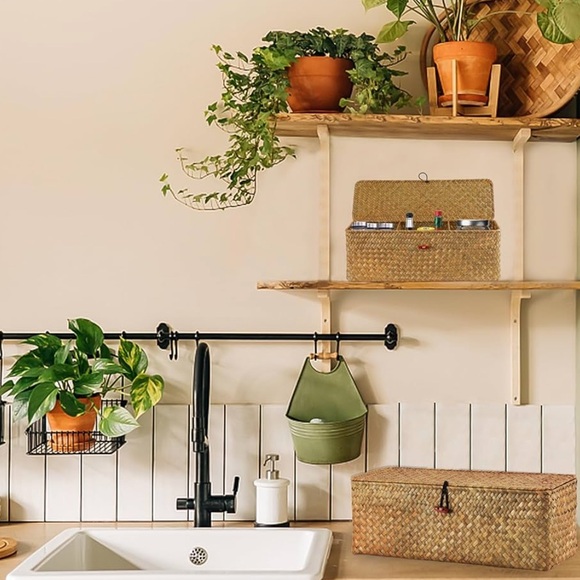 rectangular storage basket with lid - Picture 2 of 2